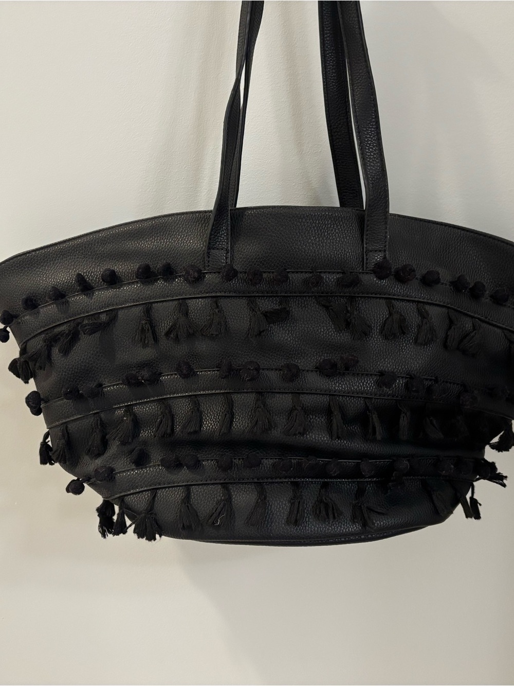 Black Shiraleah Tassel-Trim Tote Bag